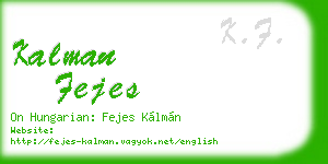 kalman fejes business card